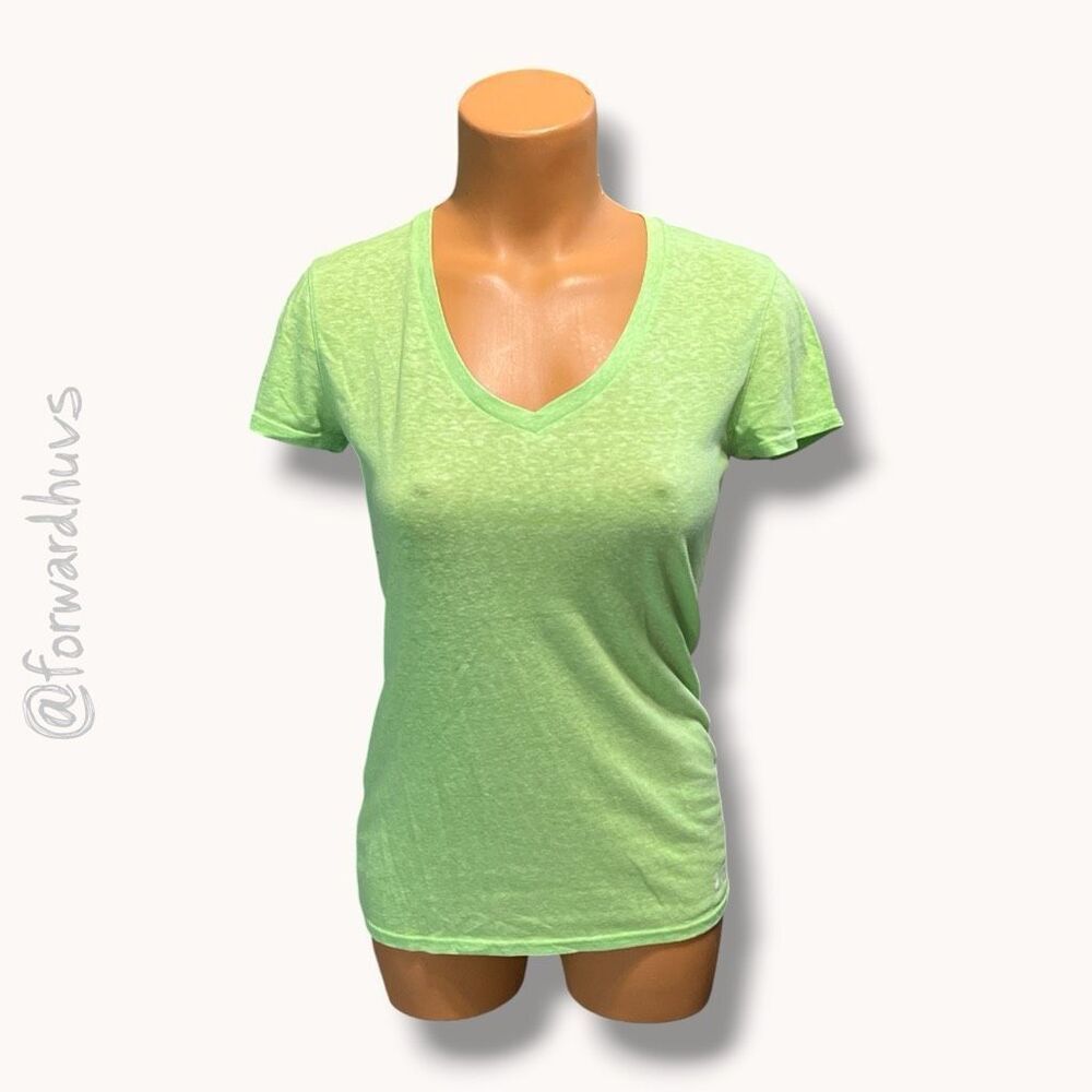 Under Armour HeatGear V-Neck Tee Neon Green Small